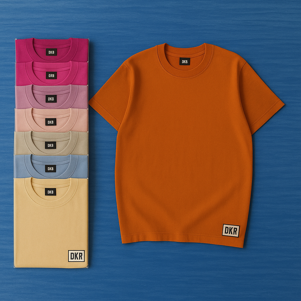 Premium Plain Cotton T-Shirt – Multiple Colors
