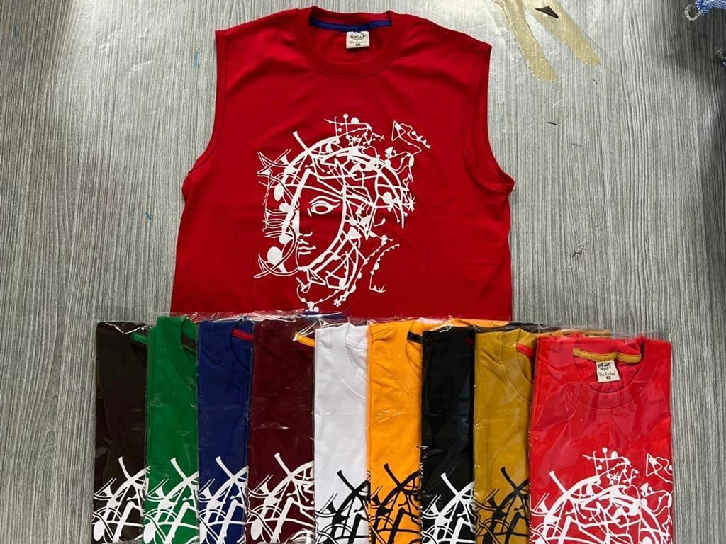Men’s Sleeveless Printed T-Shirt – Versatile Casual Wear in Multiple Colors